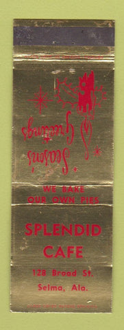 Matchbook Cover - Splendid Cafe Selma AL Christmas WEAR