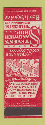 Matchbook Cover - Steven's Sandwich Shop Des Moines IA girlie