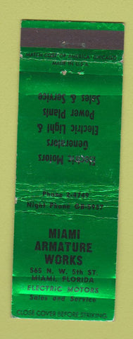 Matchbook Cover - Miami Armature Works Miami FL WEAR