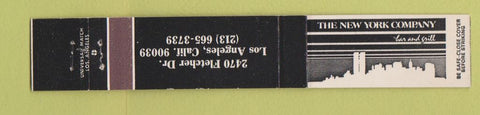 Matchbook Cover - New York Company Los Angeles CA Bar Grill 10 Strike