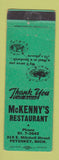 Matchbook Cover - McKenny's Restaurant Petoskey MI