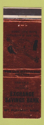 Matchbook Cover - Exchange Savings Bank Mount Pleasant MI BRONZE