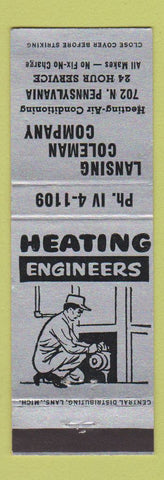 Matchbook Cover - Lansing MI Coleman Heating