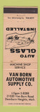 Matchbook Cover - Van Born Auto Supply Dearborn Heights MI