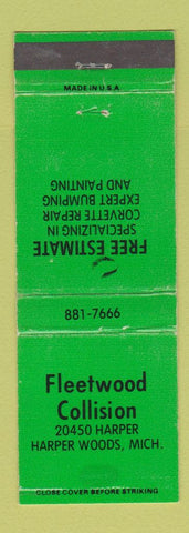 Matchbook Cover - Fleetwood Collision Auto Body Harper Woods MI WEAR