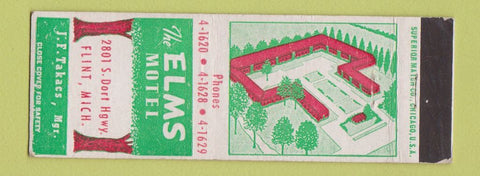Matchbook Cover - Elms Motel Flint MI