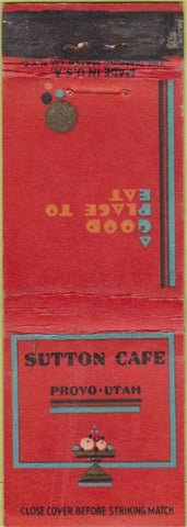 Matchbook Cover - Sutton Cafe Provo UT