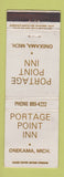 Matchbook Cover - Portage Point Inn Onekama MI