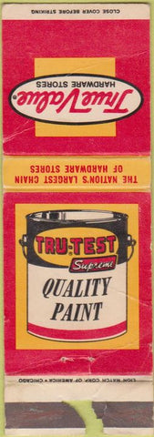 Matchbook Cover - Tru Test Paint True Value Hardware POOR