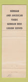 Matchbook Cover - Huck's Bavarian Village Restaurant Redford MI