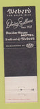 Matchbook Cover - Weber's Restaurant Ann Arbor MI Holiday House Motel