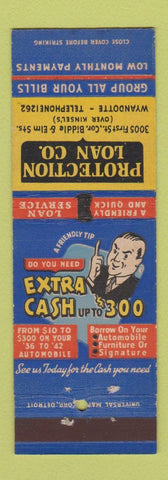 Matchbook Cover - Protection Loan Company Wyandotte MI
