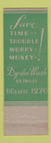 Matchbook Cover - Dy Dee Wash Detroit Ann Arbor Plymouth Pontiac MI Diaper
