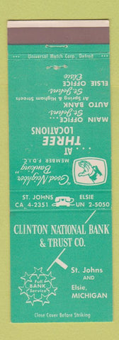 Matchbook Cover - Clinton National Bank and Trust Elsie MI