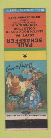 Matchbook Cover - Schaeffer Match Collector Egypt PA hillbilly