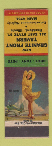 Matchbook Cover - Granite Front Tavern Rockford IL pinup 1941 Game Laws