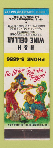 Matchbook Cover - H&H Wine Cellar Lansing MI hillbilly