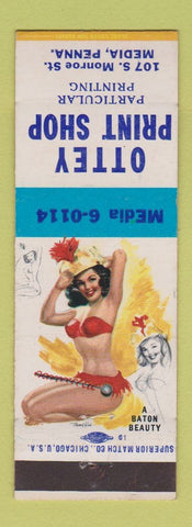 Matchbook Cover - Ottey Print Shop Media PA pinup