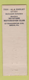 Matchbook Cover - Ottey Print Shop Media PA pinup