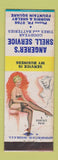 Matchbook Cover - Angerer's Shell oil gas Goodyear Tires Indianapolis IN pinup