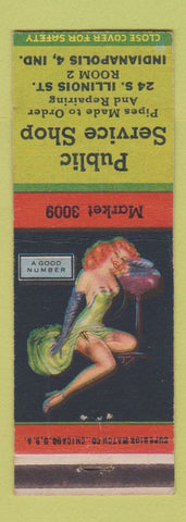 Matchbook Cover - Public Service Shop Pipes Indianapolis IN pinup