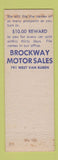 Matchbook Cover - Brockaway Motor Sales Battle Creek MI