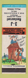 Matchbook Cover - 3 J Restaurant Fried Chicken hillbilly