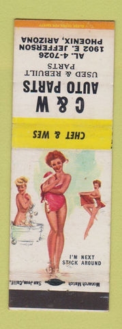Matchbook Cover - C&W Auto Parts Phoenix AZ pinup