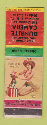 Matchbook Cover - Dunrite Camera Brooklyn NY pinup POOR