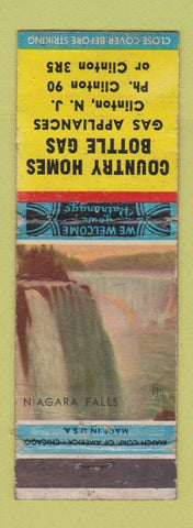 Matchbook Cover - Country Homes Bottle Gas Clinton NJ WORN