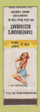 Matchbook Cover - Tannebaum's Restaurant Gainsvort NY pinup WORN