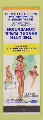 Matchbook Cover - RMS Convention Indianapolis IN pinup 1954