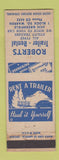 Matchbook Cover - Roberts Trailer Rental Detroit MI
