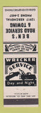 Matchbook Cover - Ben's Road Service Towing Detroit MI