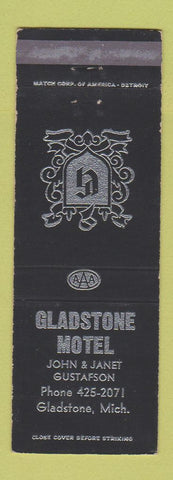 Matchbook Cover - Gladstone Motel Gladstone MI