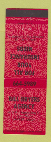 Matchbook Cover - Bill Bryers Insurance Lapeer MI