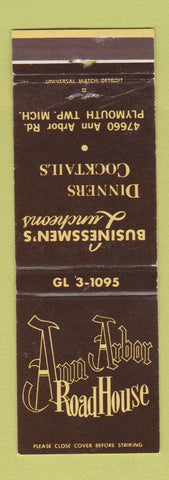Matchbook Cover - Ann Arbor Road House Plymouth Township MI