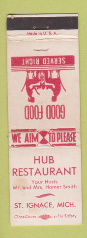 Matchbook Cover - Hub Restaurant St Ignace MI WEAR