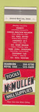 Matchbook Cover - McMullen Tools Supply Dearborn Royal Oak MI