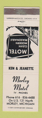 Matchbook Cover - Morley Motel Morley MI