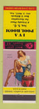 Matchbook Cover - Iva Pool Room Iva SC pinup