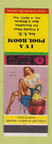 Matchbook Cover - Iva Pool Room Iva SC pinup