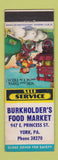 Matchbook Cover - Burkholder's Food Market Grocery York PA Christmas