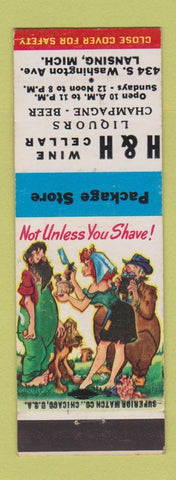 Matchbook Cover - H&H Wine Cellar Lansing MI hillbilly Not Unless You Shave