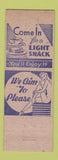 Matchbook Cover - KB Grille Monongahela PA pinup