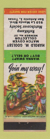 Matchbook Cover - Goolsby Match Collector San Antonio TX hillbilly Terry Says