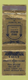 Matchbook Cover - American Vault Concrete Products Detroit MI WEAR