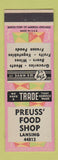 Matchbook Cover - Preuss Food Shop Lansing MI