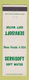 Matchbook Cover - Servisoft Soft Water Kalamazoo MI