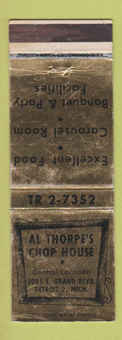 Matchbook Cover - Al Thorpe's Chop House Detroit MI WEAR
